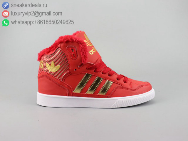 ADIDAS EXTABALL M MID FUR RED GOLD UNISEX SKATE SHOES